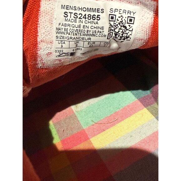 Sperry Top-Sider Men’s 9 Red Ombre Canvas Lace Up Sneakers - Picture 9 of 9